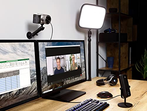 Elgato Wall Mount - Horizontal Articulated Arm with 1/4 Inch Thread for Easy Mounting and Adjusting of Lights, Cameras, and Microphones, Perfect for Streaming, Videoconferencing, Studios,Black