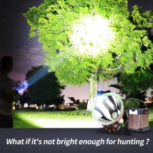 PINSAI Coon Hunting Lights High Power LED Headlamp Super Bright High Lumens 22000mAh Rechargeable Headlight Waterproof Head Spotlight Torch for Fishing Camping