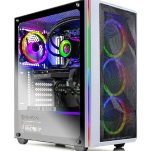 SkyTech Chronos Gaming Computer PC Desktop - AMD Ryzen 7 3700X 3.6GHz, RTX 3070 8G, 1TB Gen4 NVMe SSD, 16GB DDR4 3200, RGB Fans, 240mm AIO, AC WiFi, Windows 10 Home 64-bit, White