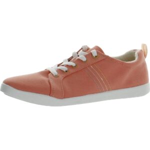 vionic beach stinson casual women’s lace up sneakers-sustainable shoes that include three-zone comfort with orthotic insole arch support, machine wash safe- sizes 5-11 papaya 5 medium us