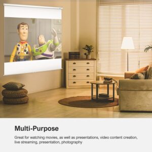 Julius Studio (Pull-Down Type) 5 x 6.2 ft. / 60 x 75 inch White Screen & Black Double Sided, Retractable Background, Ceiling & Wall Mountable, Pull Down Roll Up Auto Lock, No Wrinkle, JSAG749