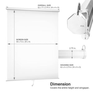 Julius Studio (Pull-Down Type) 5 x 6.2 ft. / 60 x 75 inch White Screen & Black Double Sided, Retractable Background, Ceiling & Wall Mountable, Pull Down Roll Up Auto Lock, No Wrinkle, JSAG749