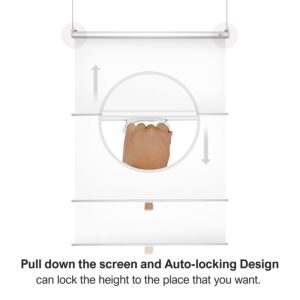 Julius Studio (Pull-Down Type) 5 x 6.2 ft. / 60 x 75 inch White Screen & Black Double Sided, Retractable Background, Ceiling & Wall Mountable, Pull Down Roll Up Auto Lock, No Wrinkle, JSAG749