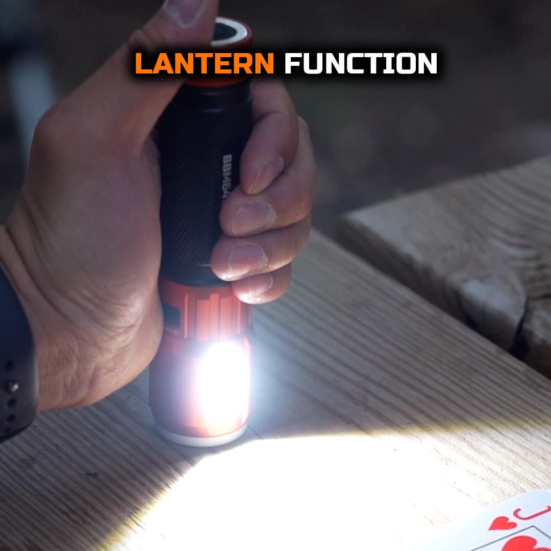 Blackfire - Klein Tools Outdoors - Rechargeable Weatherproof Magnetic Flashlight with Lantern BBM6412, 500 Lumens, Glow-in-Dark Ring with Removable Pocket Clip for Outdoor Use, Camping, Hunting, Work