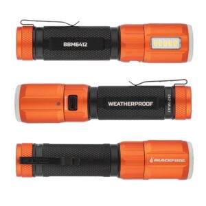 Blackfire - Klein Tools Outdoors - Rechargeable Weatherproof Magnetic Flashlight with Lantern BBM6412, 500 Lumens, Glow-in-Dark Ring with Removable Pocket Clip for Outdoor Use, Camping, Hunting, Work