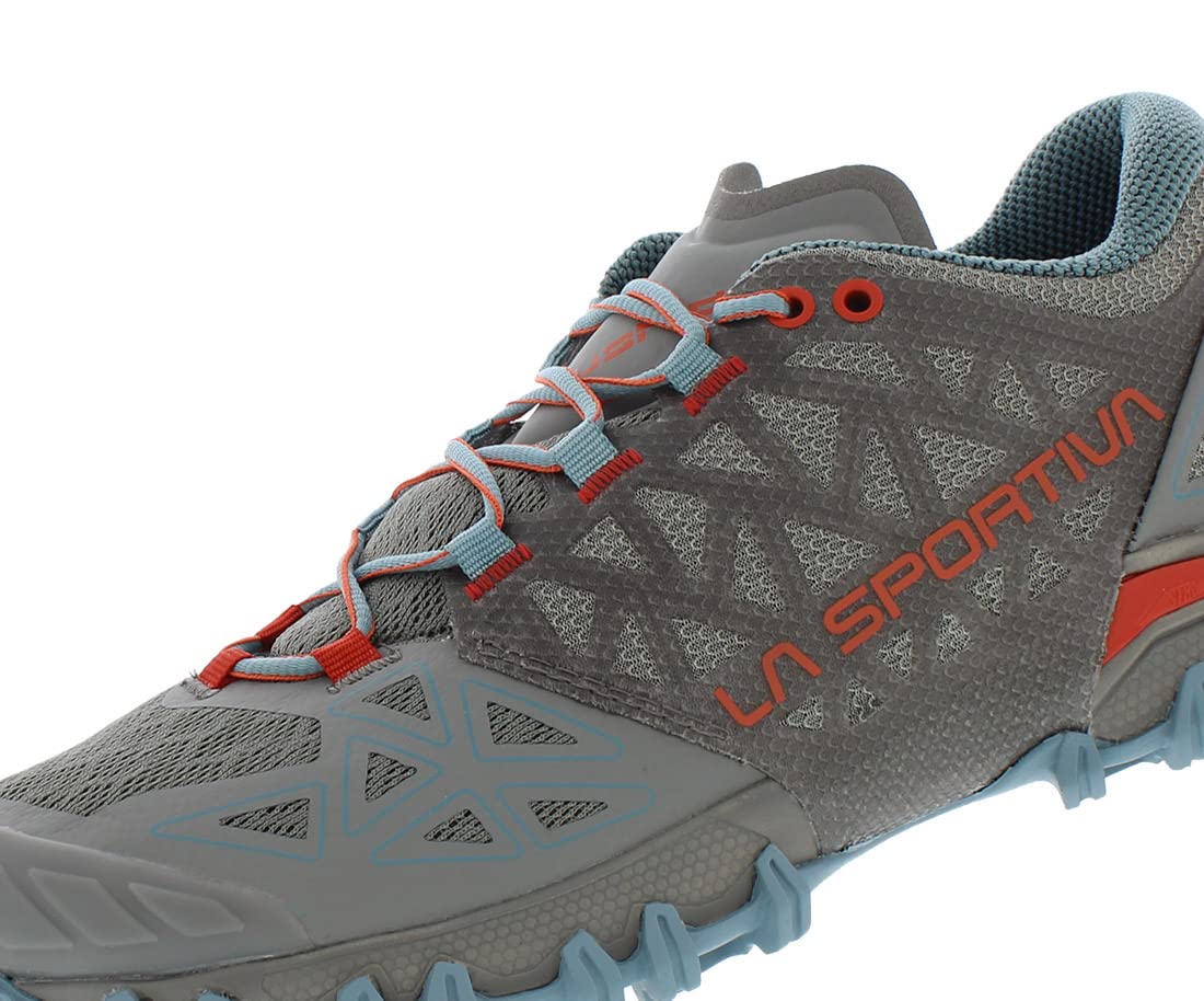 La Sportiva Womens Bushido II Trail Runnng Shoes, Moon/Paprika, 9