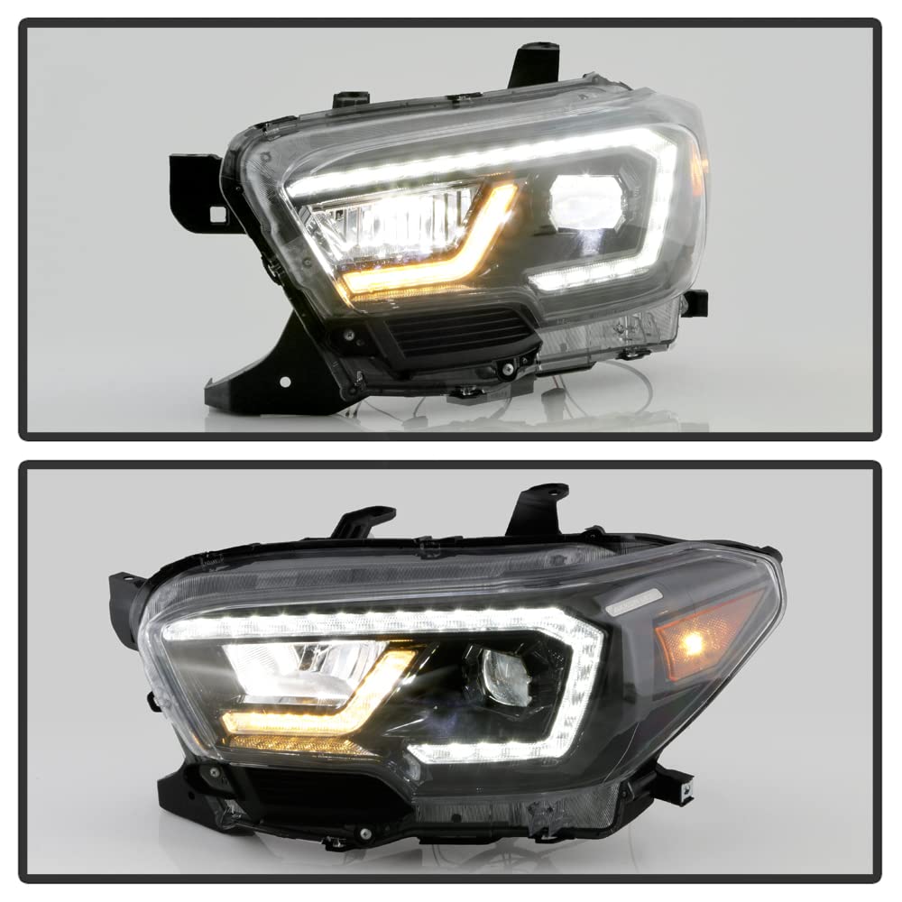 ACANII - For 2016-2022 Toyota Tacoma SR SR5 [Full LED Function] Black LED Tube Signal Projector Headlights Left+Right