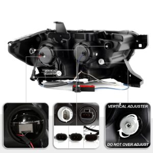 ACANII - For 2016-2022 Toyota Tacoma SR SR5 [Full LED Function] Black LED Tube Signal Projector Headlights Left+Right