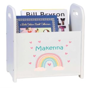my bambino personalized boho rainbow book caddy childrens book storage bin