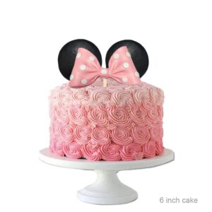 Mouse Cake Topper Bow and Ears for Birthday (Pink)