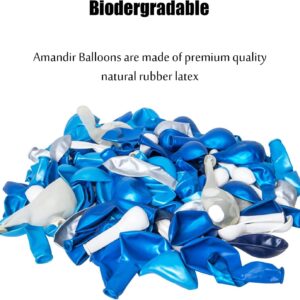 Amandir Blue Balloons Arch Garland Kit, 134Pcs Navy Royal Light Blue Balloons Confetti Latex Metallic Balloons for Blue Boys Birthday Baby Shower Wedding Party Decorations Supplies &4Pcs Tools