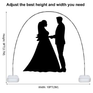 Balloon Arch Stand Kit with Base,VETOGETHER Adjustable Ballon Arch Holder Kit with 55Pcs Balloon Clips, Balloon Pump,9FT Tall & 10Ft Wide Baloon arch for Wedding Birthday Party Supplies Decorations