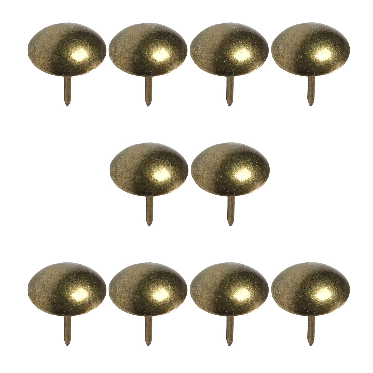 Juvielich 100Pcs Upholstery Round Thumb Tacks 19mm/0.75" Head Dia Iron electroplated Vintage Style Metal 23mm/0.91" Height for Furniture Decoration Chair Cork Board Sofa Headboards Bronze