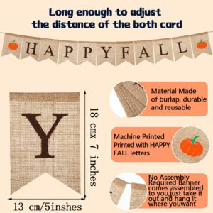 Fall Burlap Banner with 3 Pieces Fall Pom Pom Garland Wool Felt Ball Garland Thanksgiving Decoration for Harvest Time Autumn Theme Party Thanksgiving Supplies