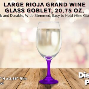 DISCOUNT PROMOS Rioja Grand Wine Glasses 20.75 oz. Set of 10, Bulk Pack - Perfect for Hotel, Bar, Restaurant or Lounge - Purple