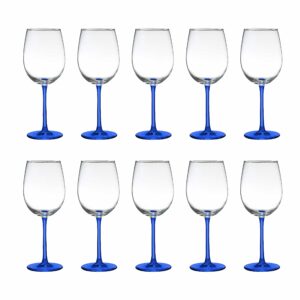 discount promos 10 arc cachet white wine glasses set, 16 oz. - wedding, favors, cheap, sturdy - blue