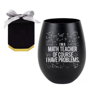 valentines day gifts for math teacher, math teacher funny wine glass gift set, math teacher must haves