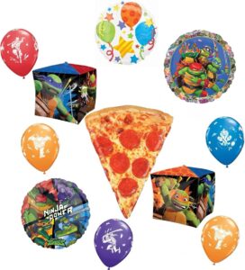 anagram tmnt birthday party supplies cubez and pizza balloon bouquet decorations