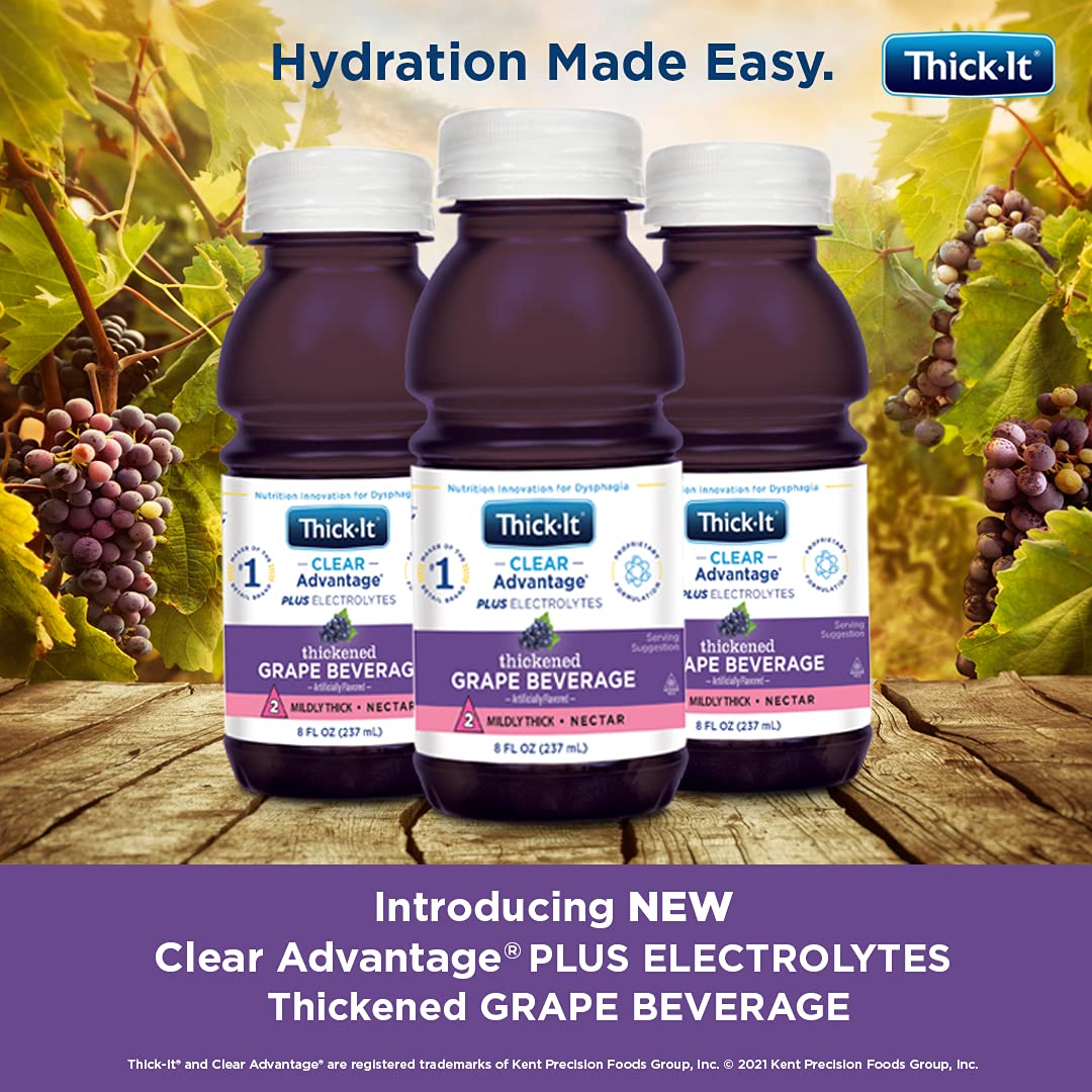 Thick-It Clear Advantage Plus Electrolytes, Nectar Thick Grape,8 Fl Oz (Pack of 24)