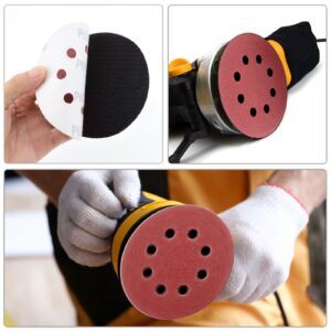 100 PCS 5 Inch Sanding Disc 40 Grit, 8 Hole Sandpaper Hook and Loop Sanding Pads Round Orbital Sandpaper for Random Orbital Sander