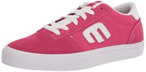 etnies women's calli vulc low top skate shoe, pink/white, 8
