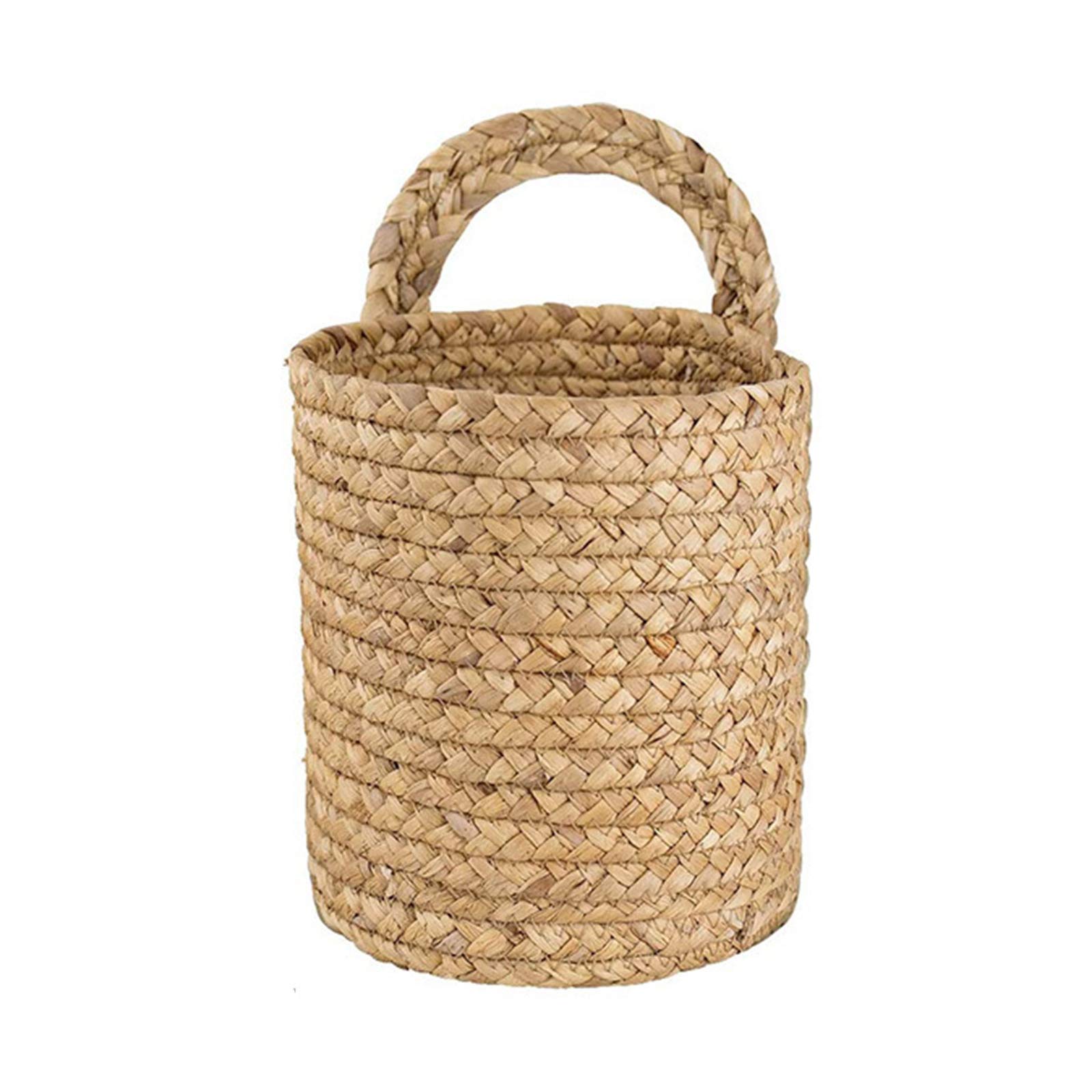 HUIKJI 2Pcs Water Hyacinth Hanging Baskets,Hand Woven Baskets for Plants & Accessories,Wall Hanging Small Storage Baskets Natural Sea Weed Baskets Garden Plant Baskets