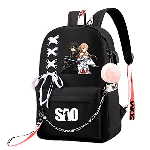 ISaikoy Anime Sword Art Online Backpack Satchel Bookbag Daypack School Bag Laptop Shoulder Bag