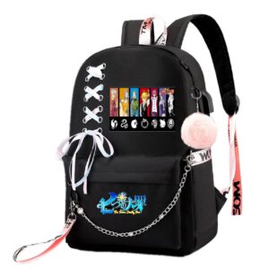 isaikoy casual canvas backpack bookbag daypack school bag shoulder bag q31