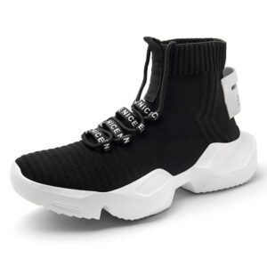 yohi mens running shoes high top sneakers stylish blade tennis walking casual shoes athletic gym shoes black size 13