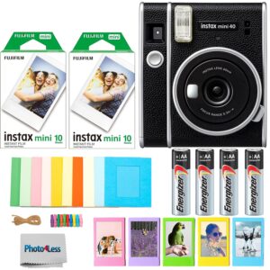 fujifilm instax mini 40 instant camera + twin pack film + batteries + frames