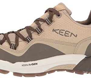 KEEN Women's Wasatch Crest Low Height Lightweight Waterproof Sneaker, Safari/Timberwolf, 7.5