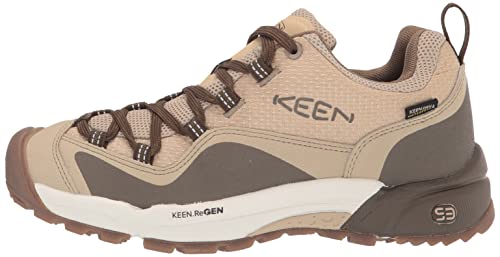 KEEN Women's Wasatch Crest Low Height Lightweight Waterproof Sneaker, Safari/Timberwolf, 7.5