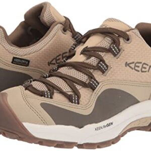 KEEN Women's Wasatch Crest Low Height Lightweight Waterproof Sneaker, Safari/Timberwolf, 7.5