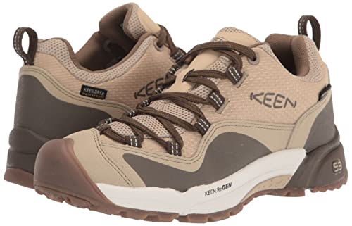 KEEN Women's Wasatch Crest Low Height Lightweight Waterproof Sneaker, Safari/Timberwolf, 7.5