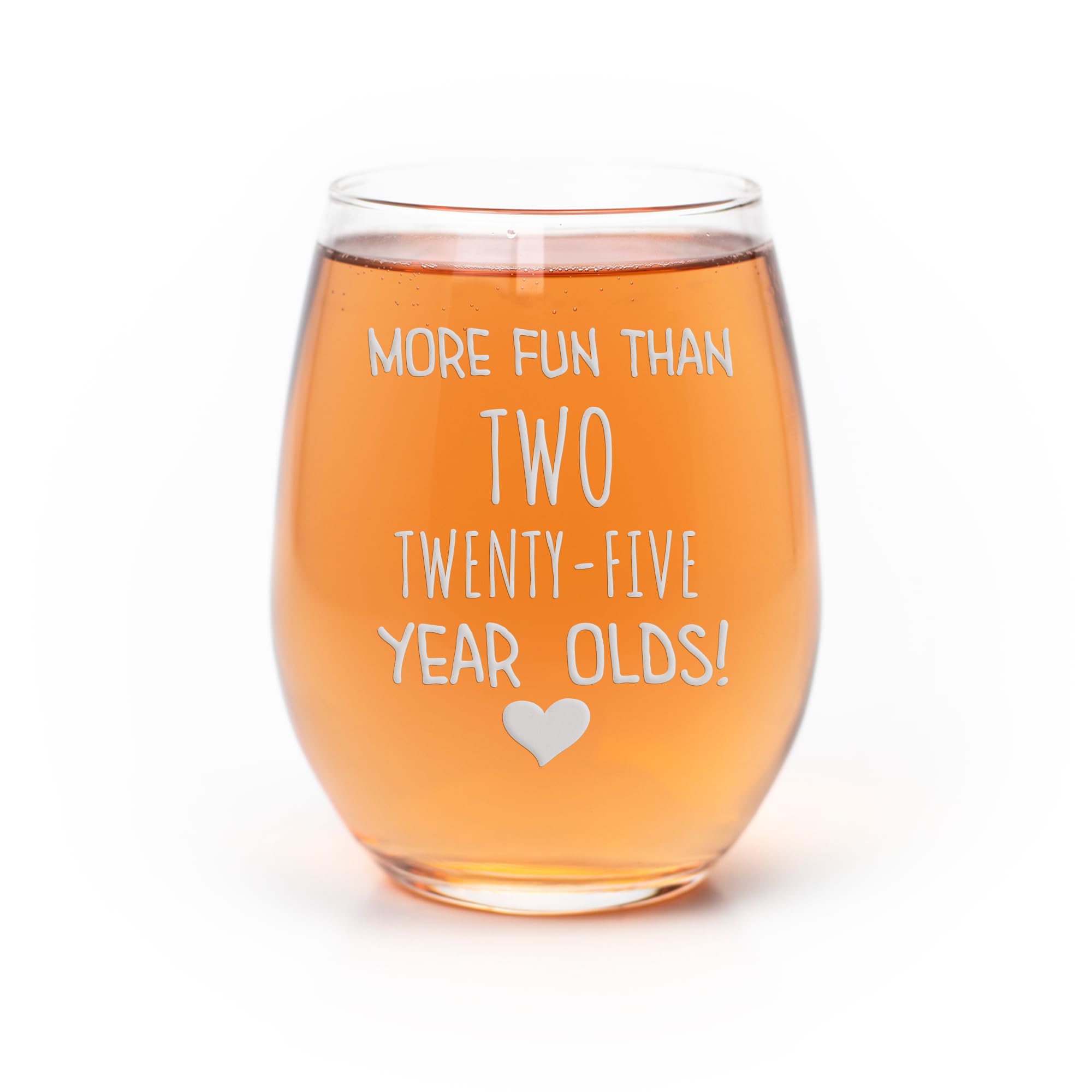 More Fun Than Two Twenty Five Year Olds Stemless Wine Glass - 50Th Birthday, Birthday Girl, Birthday For Her, 50Th Birthday Gift, 50 And Fabulous, 50Th Wine Glass