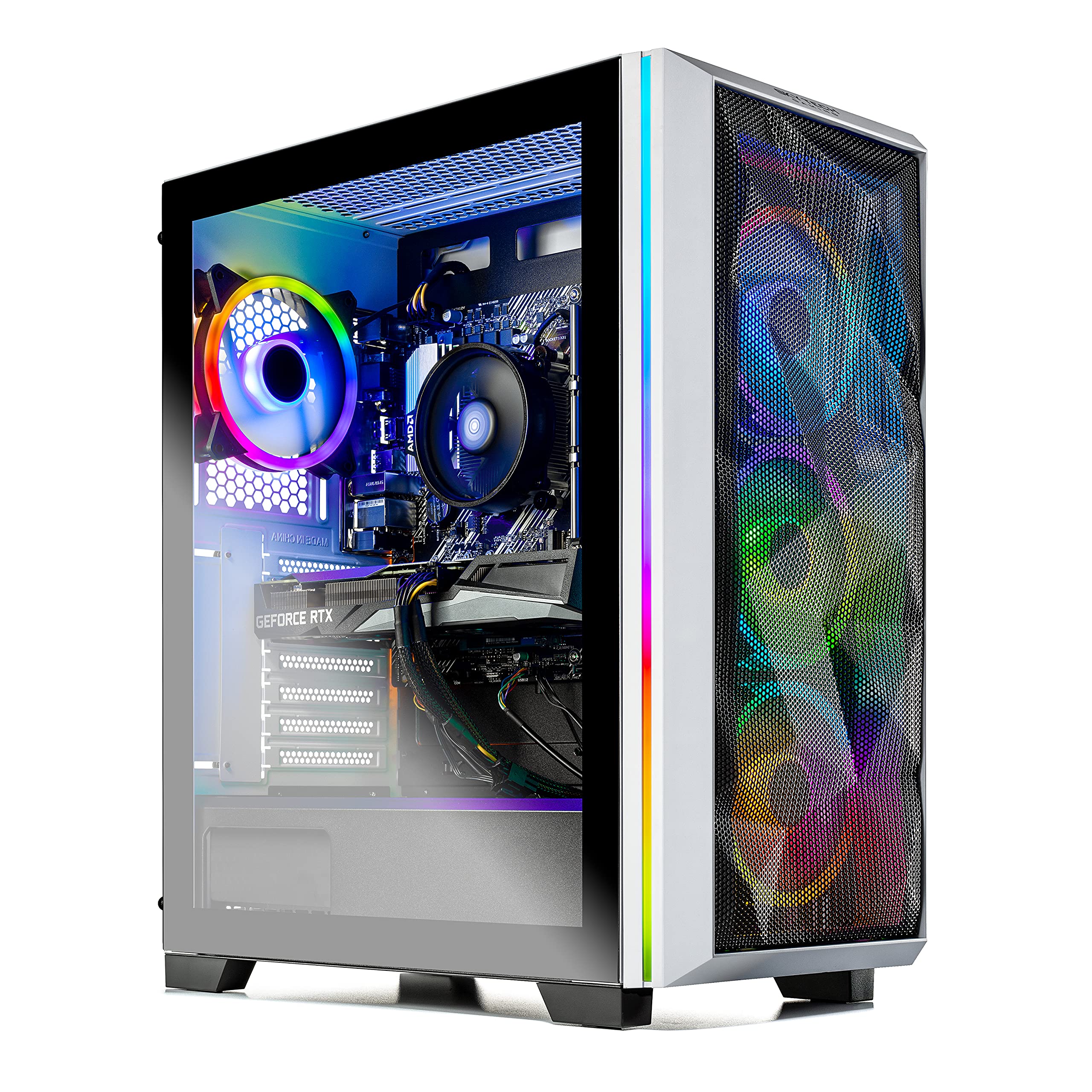 Skytech Gaming Chronos Gaming PC Desktop - AMD Ryzen 5 5600X 3.7GHz, RTX 3070 8GB, 16GB DDR4 3200, 1TB NVME, 650W Gold PSU, Windows 10 Home 64-bit, AC WiFi, White