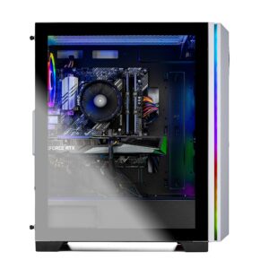 Skytech Gaming Chronos Gaming PC Desktop - AMD Ryzen 5 5600X 3.7GHz, RTX 3070 8GB, 16GB DDR4 3200, 1TB NVME, 650W Gold PSU, Windows 10 Home 64-bit, AC WiFi, White