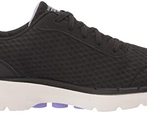 Skechers Women's GO Walk 6-Venecia Sneaker, Black/Lavender, 8