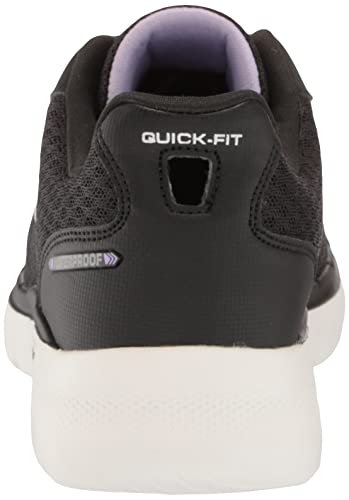 Skechers Women's GO Walk 6-Venecia Sneaker, Black/Lavender, 8