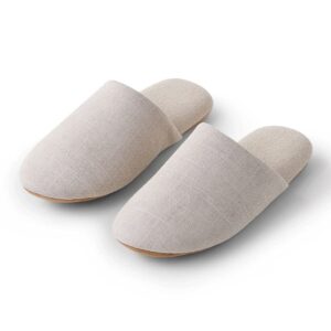 hotra ladies indoor slippers, silent suede soles, non-slip soles, household wooden floors, women's bedroom cotton slippers, men's machine washable (color : beige, size : 40-41eu)