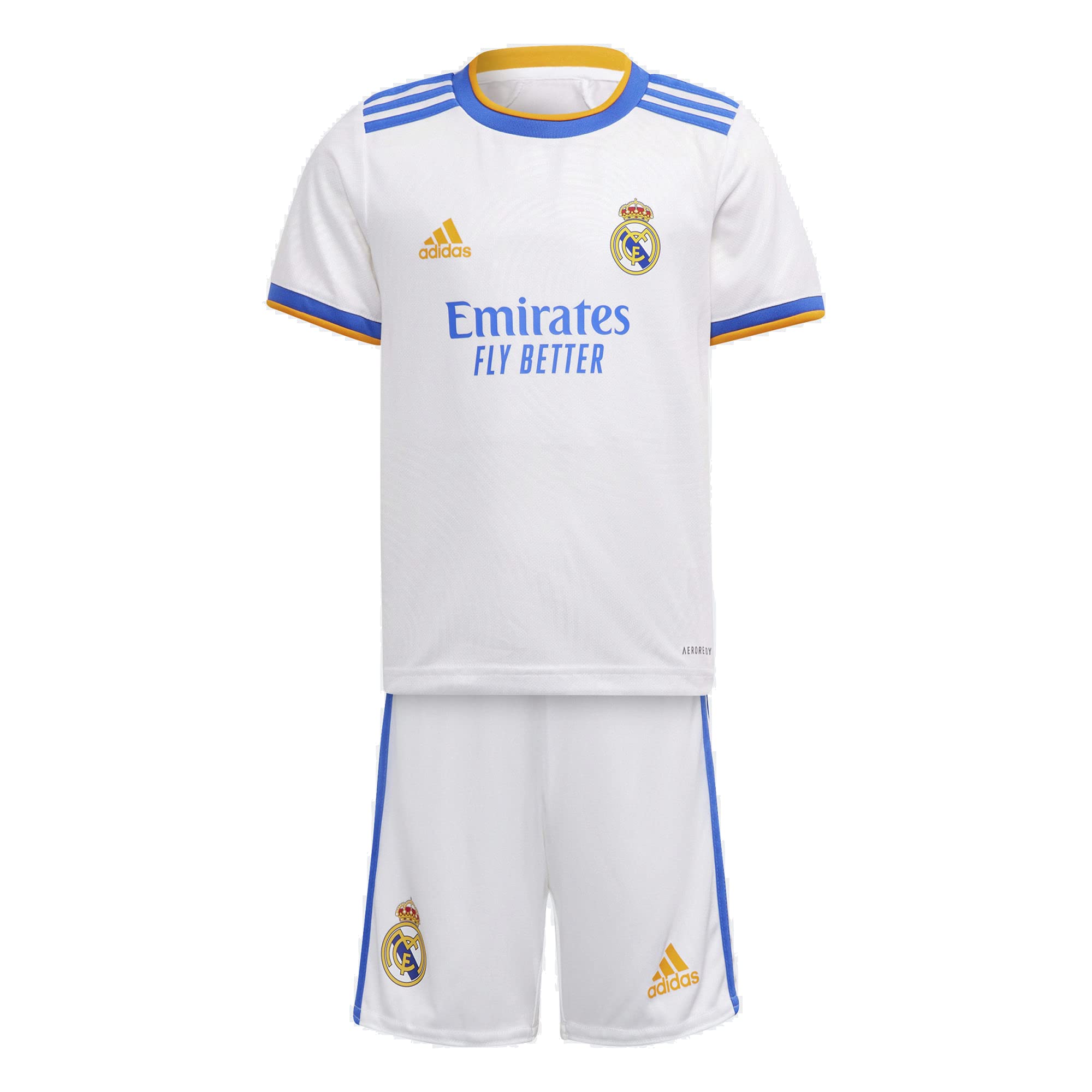 adidas 2021-22 Real Madrid Home Mini Kit - White-Blue-Orange 2T