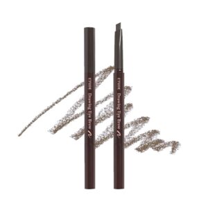 etude drawing eye brow #2 gray brown 21ad | long-lasting eyebrow pencil for soft textured natural daily look eyebrow makeup | k-beauty