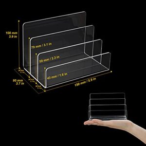 YiePhiot Crystal Clear Acrylic Desktop File Sorter Thick Cast Holder for Paper Letter Eyeshadow Makeup for Any Home or Office Desktop Mail Organizer File Sorter