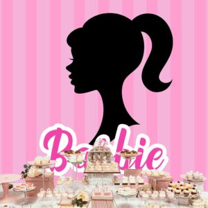 Withu Pink Party Backdrop Girls Frame Stripe Glamour Cake Table Spa Tea Time Photography Head Photo Decorations Banner Background