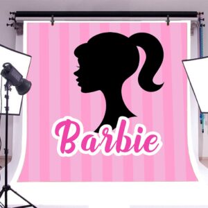 Withu Pink Party Backdrop Girls Frame Stripe Glamour Cake Table Spa Tea Time Photography Head Photo Decorations Banner Background