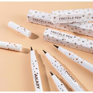 AKARY Freckle Pen Professional Lifelike Face Concealer Point Out Natural Waterproof Longlasting Soft Artificial Fine Makeup Freckle Pen Life Face Decoration (#01 Light Brown)