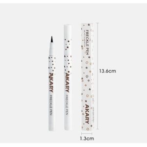 AKARY Freckle Pen Professional Lifelike Face Concealer Point Out Natural Waterproof Longlasting Soft Artificial Fine Makeup Freckle Pen Life Face Decoration (#01 Light Brown)