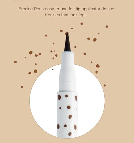 AKARY Freckle Pen Professional Lifelike Face Concealer Point Out Natural Waterproof Longlasting Soft Artificial Fine Makeup Freckle Pen Life Face Decoration (#01 Light Brown)