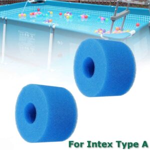 Miaaim Pool Filter Sponge for Type A, Pool Filter Sponge Foam Cartridge, Pool & Spa Cartridge Filter Replacement, Reusable Foam Filter for Type A Pool Pump, Washable Sponge Foam Cartridge, 2 PC