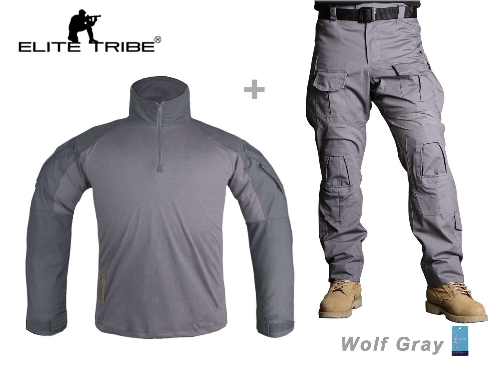 Emerson Airsoft Tactical BDU Military Suit Combat Gen3 Uniform Shirt Pants (Wolf Gray, Small)